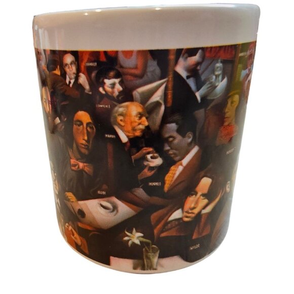 Barnes & Noble Café Famous Authors Writers Mug Twain Wilde Orwell Whitman Singer - Picture 2 of 7